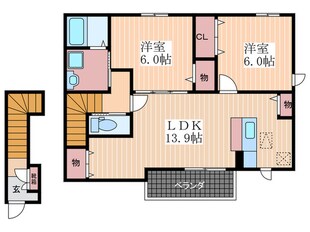 サニーユニゾン　Ａ棟の物件間取画像